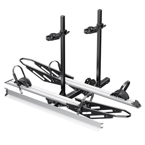 Durable Hitch Mount Bike Rack for 2 E-Bikes with Ramp - 200 lbs Capacity