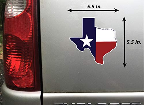 Texas Flag Stickers - 5.5 x 5.5 Vinyl Decals (2 Pack)
