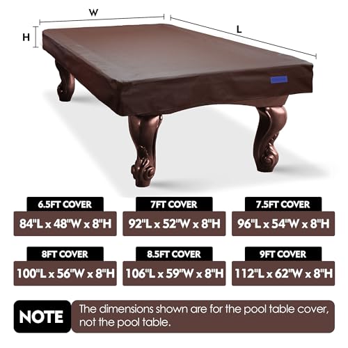 K-Musculo 9 ft Pool Table Cover – Waterproof Leatherette Fitted Table Protector