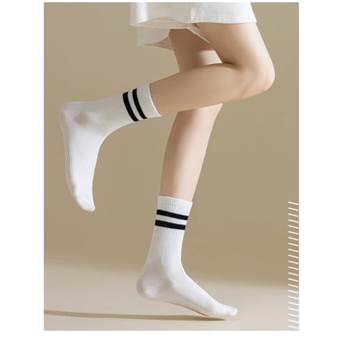 Yoga Socks with Grips for Women - Crew Length - One Size (Black, White, Grey)