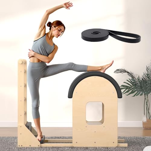 Wooden Pilates Ladder Barrel for Home Workout - Black