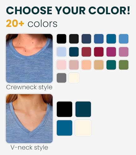 Lightweight Merino Wool Short Sleeve Shirt for Women - Moisture-Wicking, Odor-Resistant Base Layer Tee