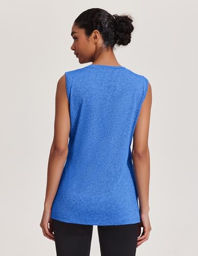 Lightweight Women's Sleeveless Yoga Tank Top - A-Blue, Medium