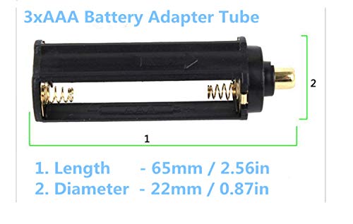 AAA Battery Holder Adapter Tube - 3 Pack for Handheld Flashlights