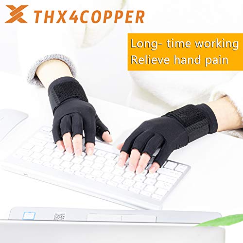 THX4COPPER Compression Arthritis Gloves Small-Medium with Adjustable Strap