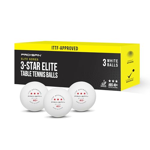3-Star Table Tennis Balls - ITTF Approved 40+ ABS Ping Pong Balls (Pack of 3)