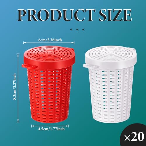 Fishing Bait Cage Trap Set of 20 - Plastic Crawfish Minnow Shrimp Crab Bait Holders