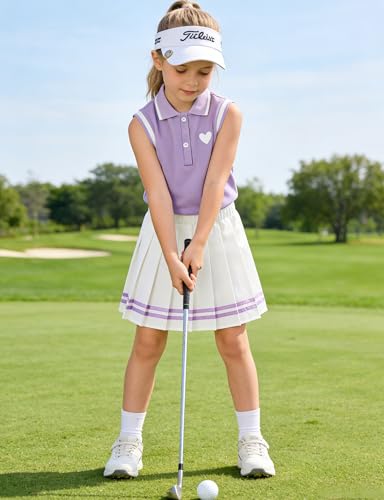 Girls' Sporty Tennis Skirt Set with Inner Shorts - Sizes 3-8