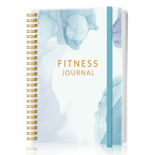 Fitness Journal for Weight Loss & Muscle Gain - Teal Watercolor