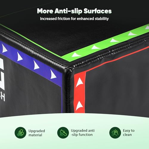 3-in-1 Foam Plyometric Jump Box Set - 12" x 14" x 16"