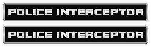 Police Interceptor Vinyl Decal Set - 8 Inch Fender Bumper Stickers (2 Pack)