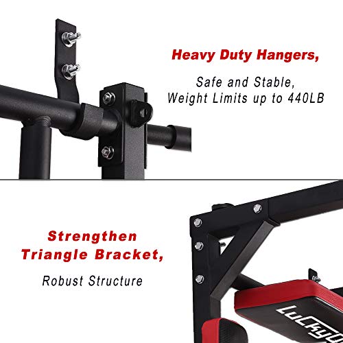 Wall Mounted Pull Up Bar - Heavy Duty Chin Up & Dip Station