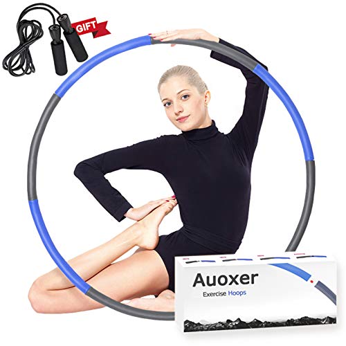 Weighted Hula Hoop for Fitness - Adjustable & Detachable - Blue