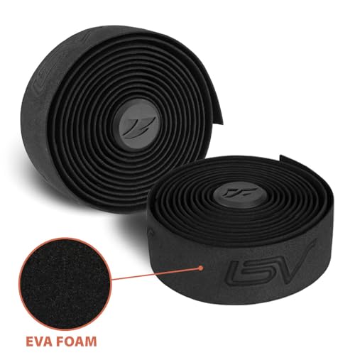 EVA Road Bike Handlebar Tape - Black, Anti-Slip, 2 Rolls