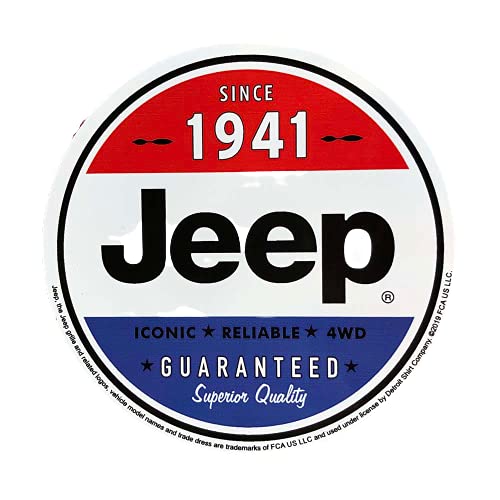 Jeep Since 1941 Red White and Blue Vinyl Sticker - 4" Circle
