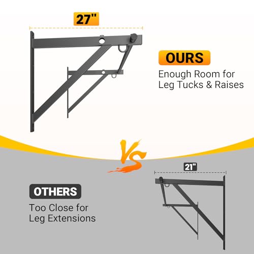 Wall Mounted Pull Up Bar - 51 Inch, 500LBS Capacity, Easy Install