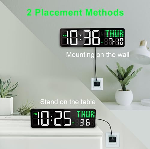 Digital Gym Clock with Remote Control - 12" Workout Timer