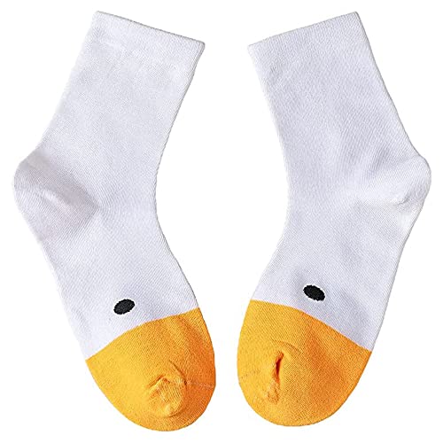 Funny Goose Head Socks - Unisex Cotton Blend Animal Print Crew Socks