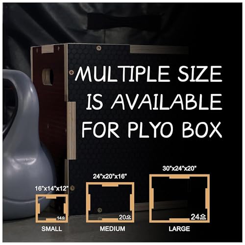 Plyo Box Jump Exercise Platform - 16" x 14" x 12" - Black