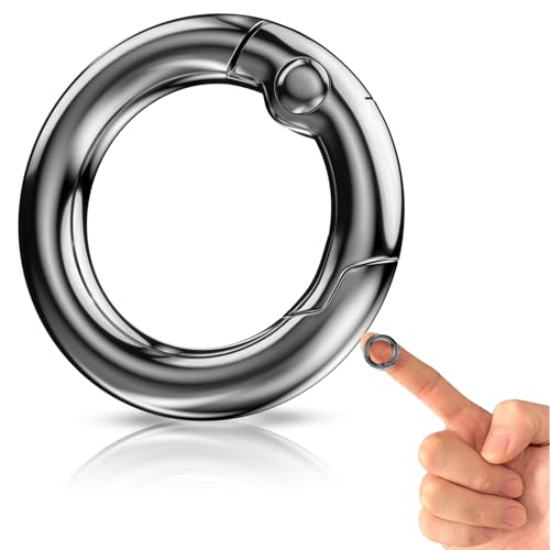 20pcs Zinc Alloy Round Carabiner Clips - Gray, 1/2 Inch
