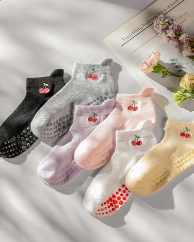 Grip Pilates Socks for Women - 6 Pairs Non-Slip Yoga Socks
