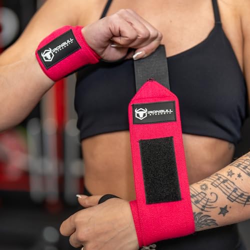 Neon Pink 18" Weightlifting Wrist Wraps - Support & Stability for Men & Women