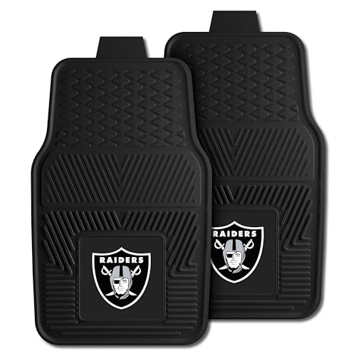 Heavy Duty Vinyl Car Floor Mats Set - Front Row, Las Vegas Raiders