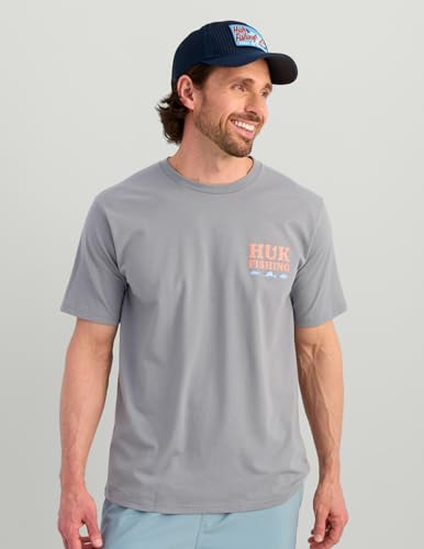 HUK Mens Performance Saltwater Fish Logo T-Shirt - Night Owl Large