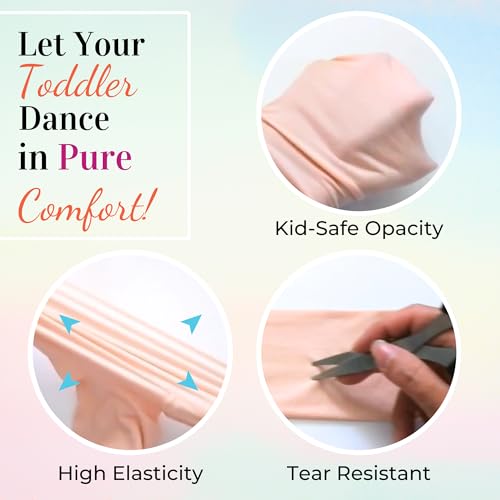Toddler Ballet Tights for Girls - Soft & Stretchy, 2-4T (2 Pairs) - Ballet Pink