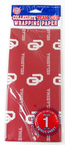 Oklahoma Sooners NCAA Team Logo Wrapping Paper - 3 Sheets