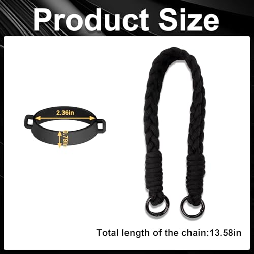 Water Bottle Handle Strap with Silicone Ring - Black Braided