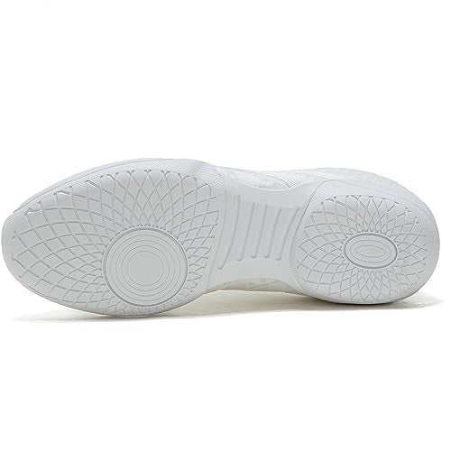 Youth Cheerleading Shoes - Comfortable White Sneakers for Girls