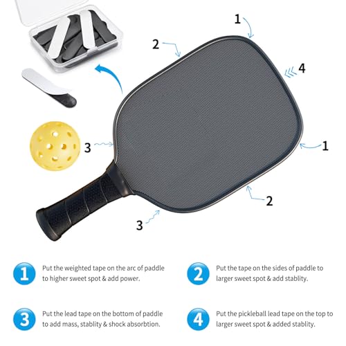 30PCS High Adhesive Lead Tape Set for Pickleball, Tennis & Golf - Black