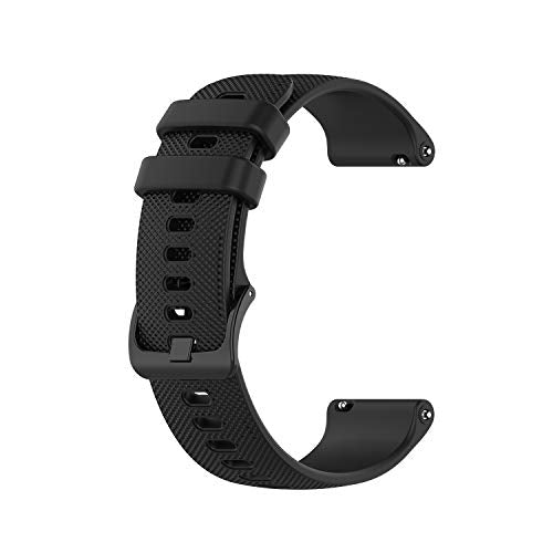Silicone Watch Band - Black for Garmin Vivoactive 4S, Venu 2S & Forerunner 255s