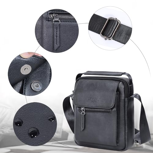 Men's Leather Crossbody Bag - Small & Medium Shoulder Satchel, Messenger Purse