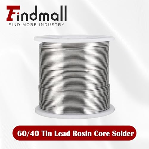findmall 60/40 Tin Lead Rosin Core Solder Wire for Electrical Soldering 0.031"/0.8mm 1lb/454g