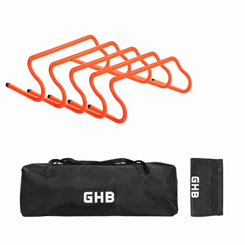 GHB 8-Inch Speed Agility Hurdles 5 Pack - Lightweight, High Visibility Training Equipment