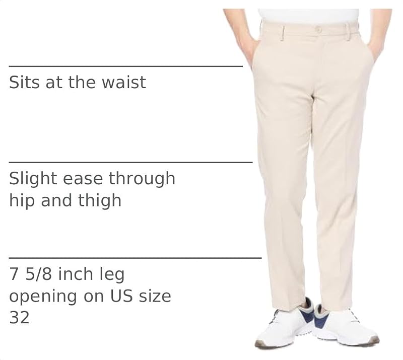 Amazon Essentials Men's All-Day Stretch Golf Pants 40W x 28L Recycled Polyester Blend Stone