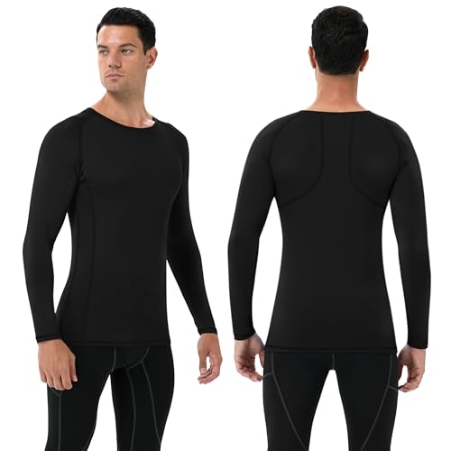 Men's Long-Sleeve Compression T-Shirt - Black, Medium