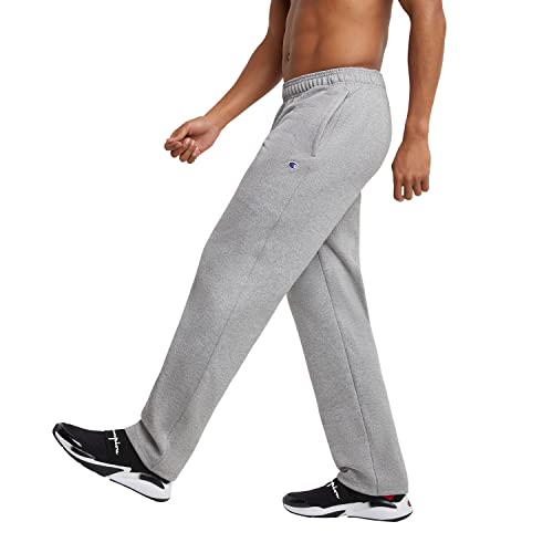 Open-Bottom Fleece Sweatpants - Standard Fit, Midweight, XX-Large - Platinum Silver Heather