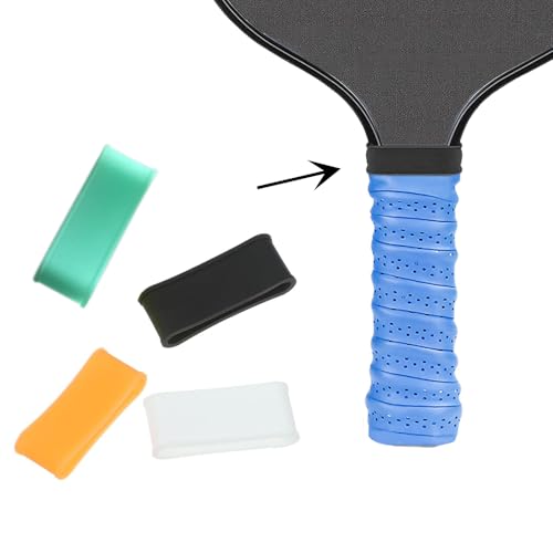 Pickleball Paddle Grip Bands - 8 Pcs Silicone Rings, 4 Colors