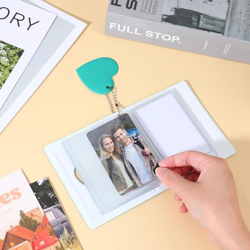 Mini Photocard Binder - Mint Green Heart Hollow Album with 32 Pockets