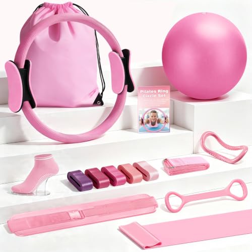 14-Piece Home Pilates Kit with Magic Circle & Resistance Bands