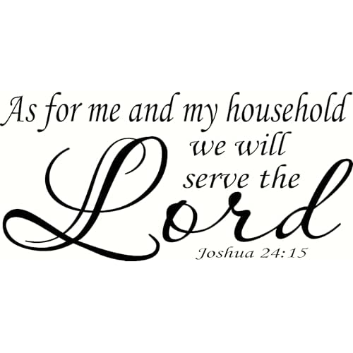 Joshua 24:15, Bible Verse Vinyl Wall Decal by Scripture Wall Art, 11"x22", Black, Inspirational Vinyl Wall Decals, Wall Words, Stickers, and Quotes
