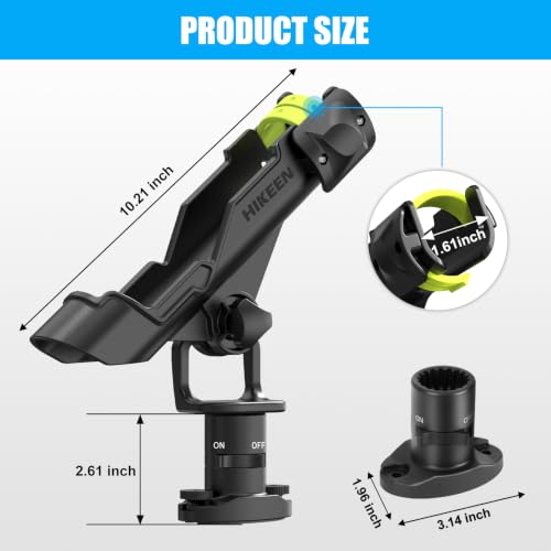 Hikeen Kayak Fishing Rod Holder 1 Pack - Secure, Adjustable, Heavy-Duty