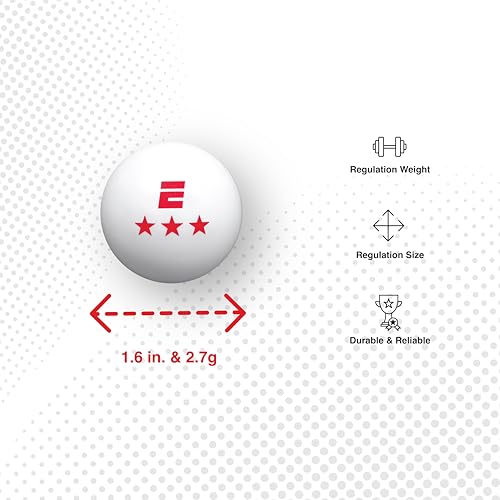 3-Star Ping Pong Balls - 6 Pack Regulation Size Table Tennis Training Set
