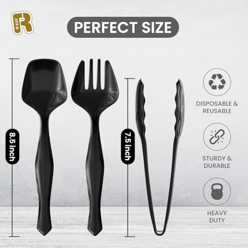 18 Pack Disposable Plastic Serving Utensils Set for Parties and Events