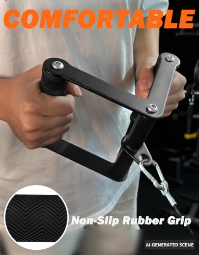 Double D Row Handle Cable Attachment for Strength Training