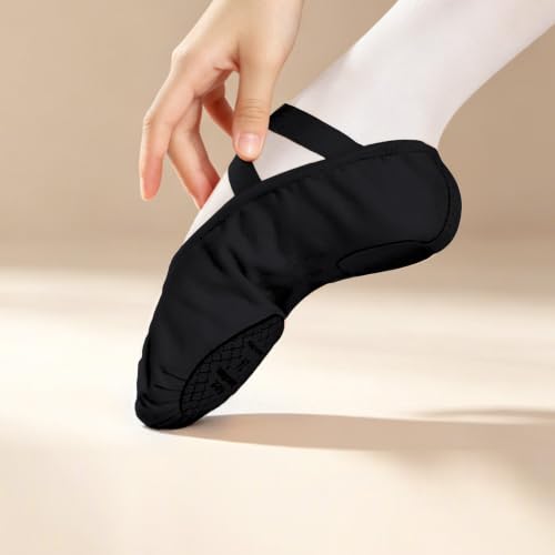 Ballet Shoes for Girls - Toddler Slippers No Tie - Black