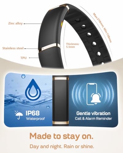 Screenless Fitness Tracker - 24/7 Heart Rate & Sleep Monitor - Black